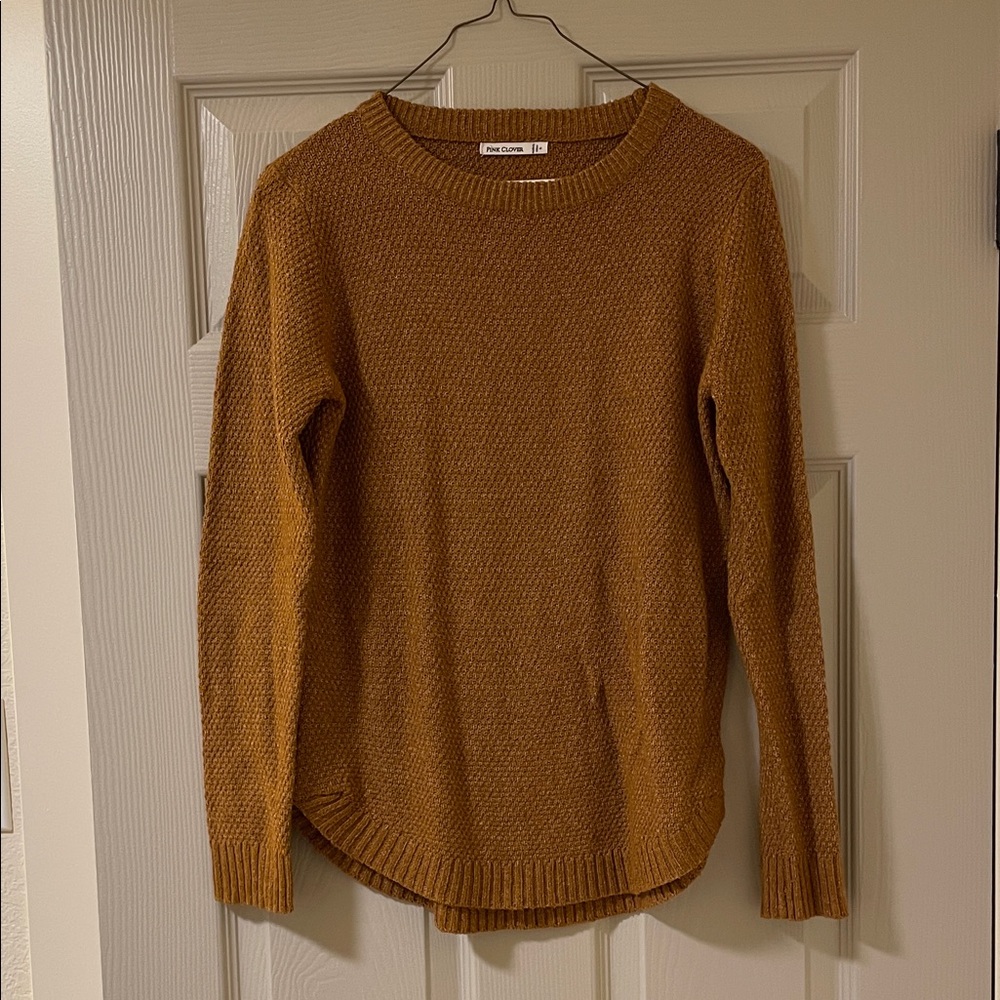Pink Clover Women's Camel Nickole Textured Sweater